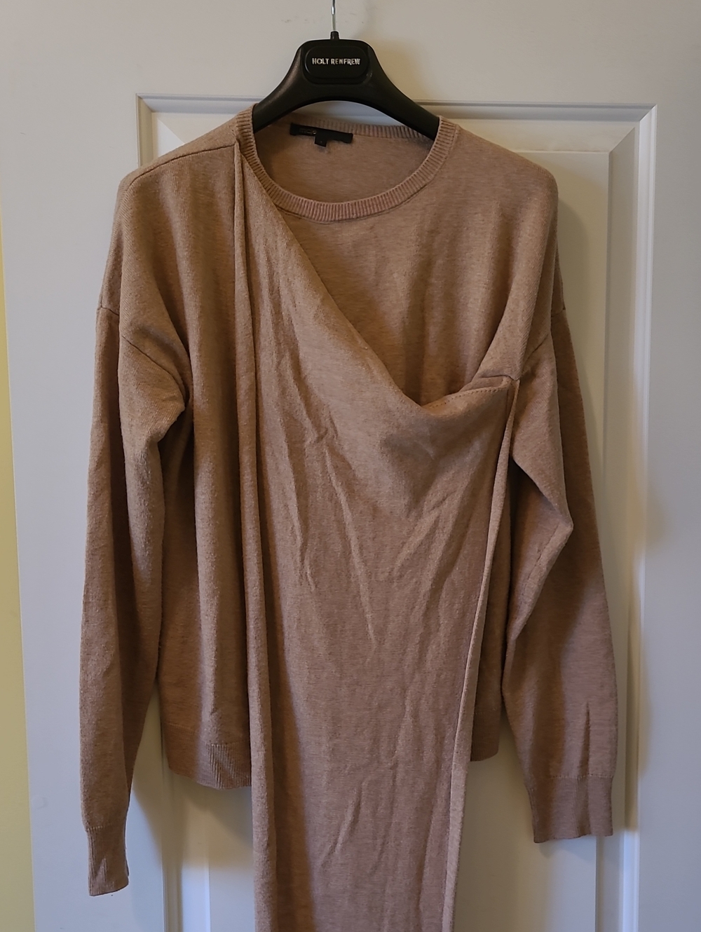 Maje Women's Scarf Neck Draped Sweater - Camel